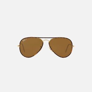Ray-Ban Matte Arista Gold tortoiseshell Aviator Sunglasses